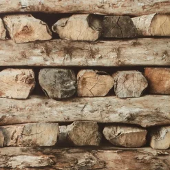 Kwantum Behang Stor Bruin