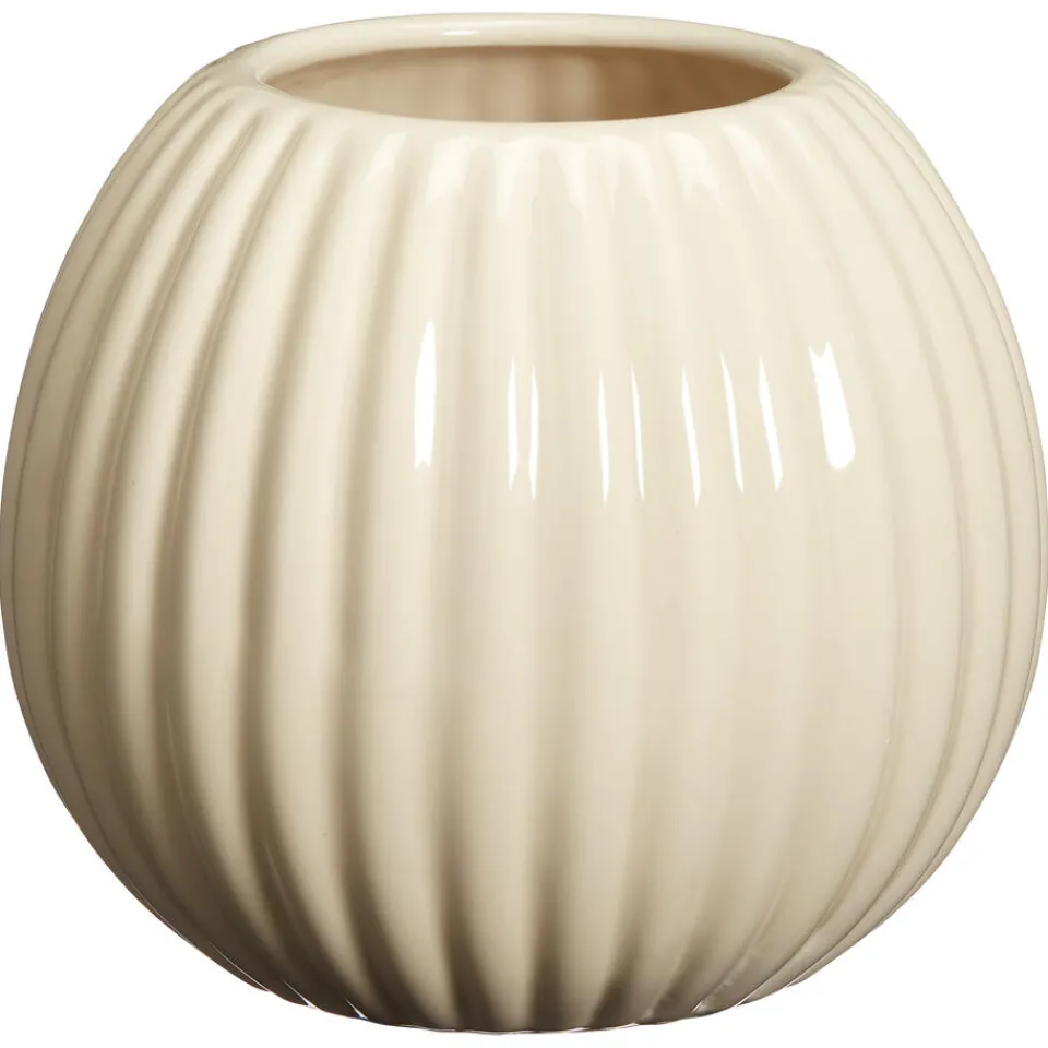 Kwantum Bloempot Ribbel Off-White 15x13 Cm