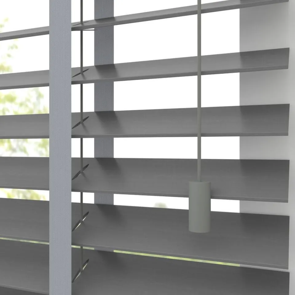 Kwantum Fenstr Houten Jaloezie Wouter Midden Grijs 50mm