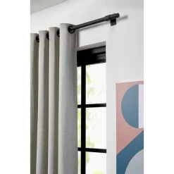 Kwantum Gordijnroede 160 Cm Mat Zwart Staal - Ø28mm